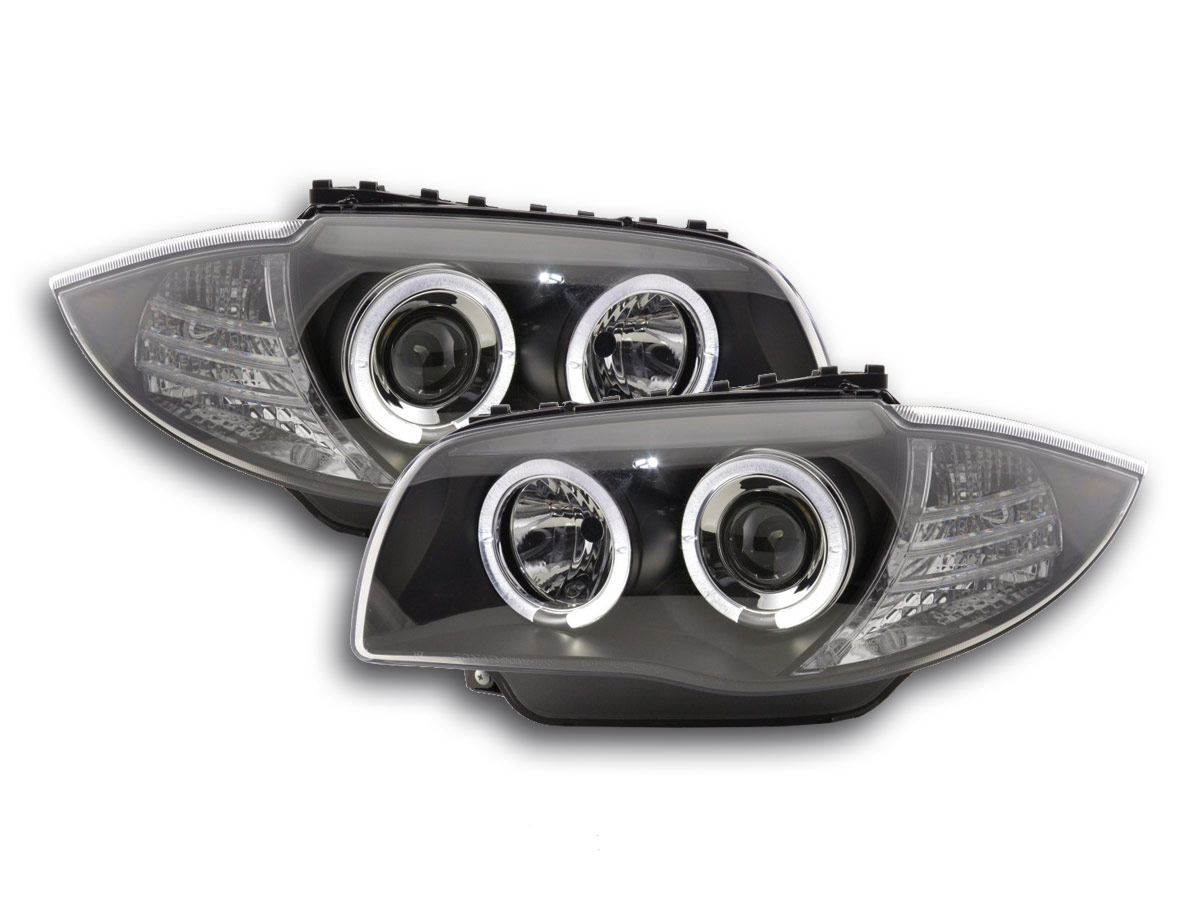 Scheinwerfer Set Angel Eyes BMW 1er E87/E81  04-07 schwarz