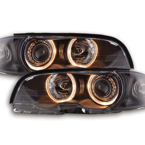 Scheinwerfer Set Angel Eyes BMW 3er Coupe Typ E46  98-01 schwarz