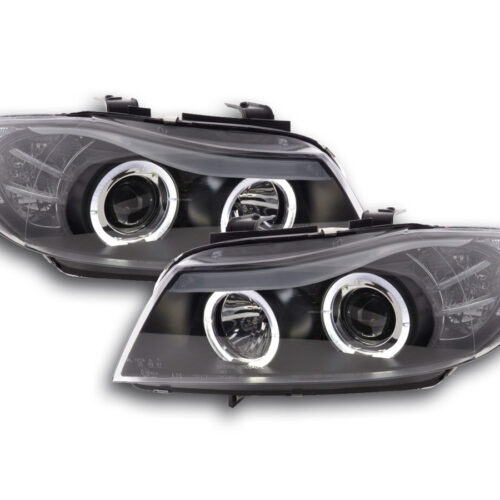 Scheinwerfer Set Angel Eyes BMW 3er E90/E91  05-08 schwarz