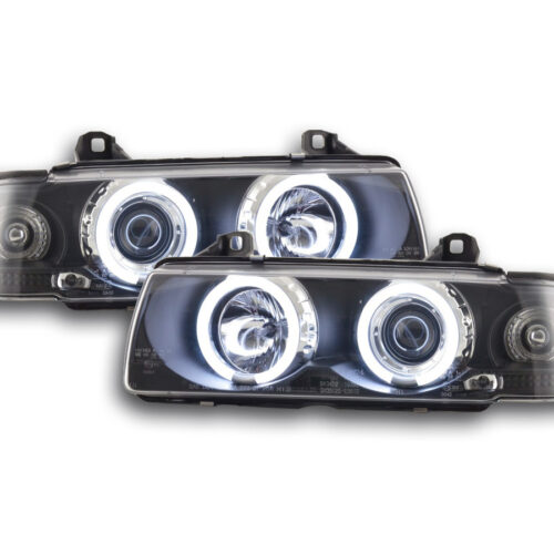 Scheinwerfer Set Angel Eyes CCFL BMW 3er E36 Limo  92-98 schwarz