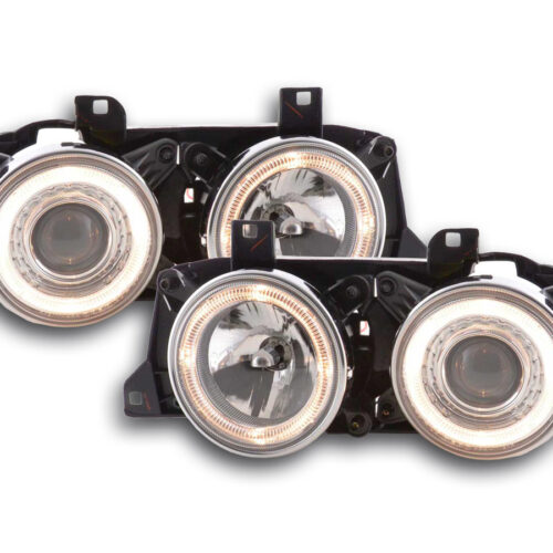 Scheinwerfer Set Angel Eyes BMW 5er Typ E34  88-94 chrom