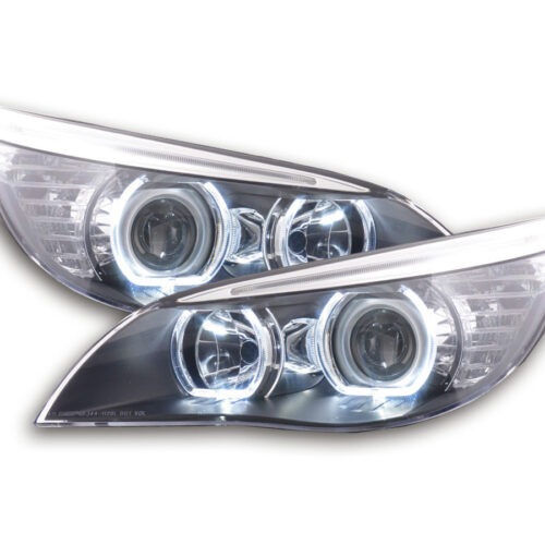 Scheinwerfer Set Angel Eyes LED BMW 5er E60/E61  2003-2006 schwarz