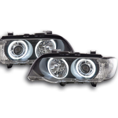 Scheinwerfer Set Angel Eyes LED BMW X5 E53  00-03 schwarz