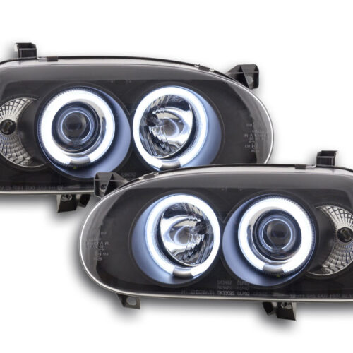 Scheinwerfer Set Angel Eyes CCFL VW Golf 3  92-98 schwarz