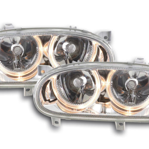 Scheinwerfer Set Angel Eyes VW Golf 3 Typ 1HXO, 1 EXO  91-97 chrom