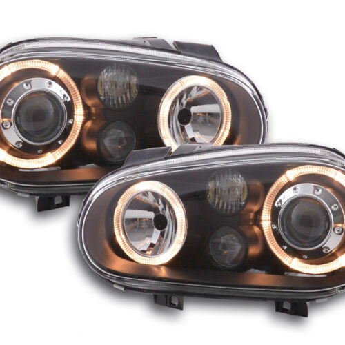 Scheinwerfer Set Angel Eyes VW Golf 4 Typ 1J  98-03 schwarz