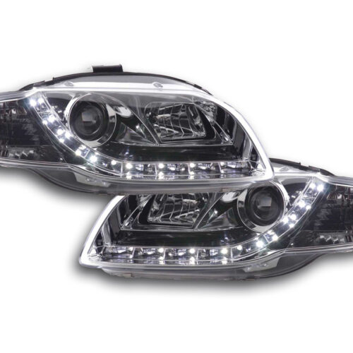 Scheinwerfer Set Daylight LED TFL-Optik Audi A4 Typ 8E  04-08 chrom