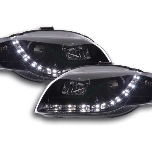 Scheinwerfer Set Daylight LED TFL-Optik Audi A4 Typ 8E  04-08 schwarz