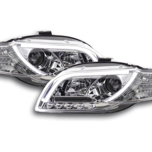 Scheinwerfer Set Daylight LED TFL-Optik Audi A4 Typ 8E  04-08 chrom für Rechtslenker