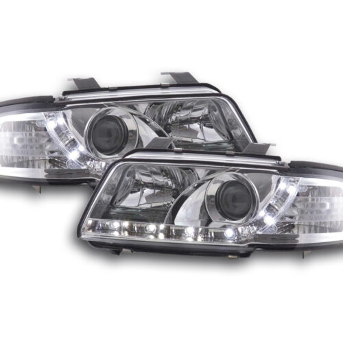 Scheinwerfer Set Daylight LED TFL-Optik Audi A4 Typ B5  99-01 chrom