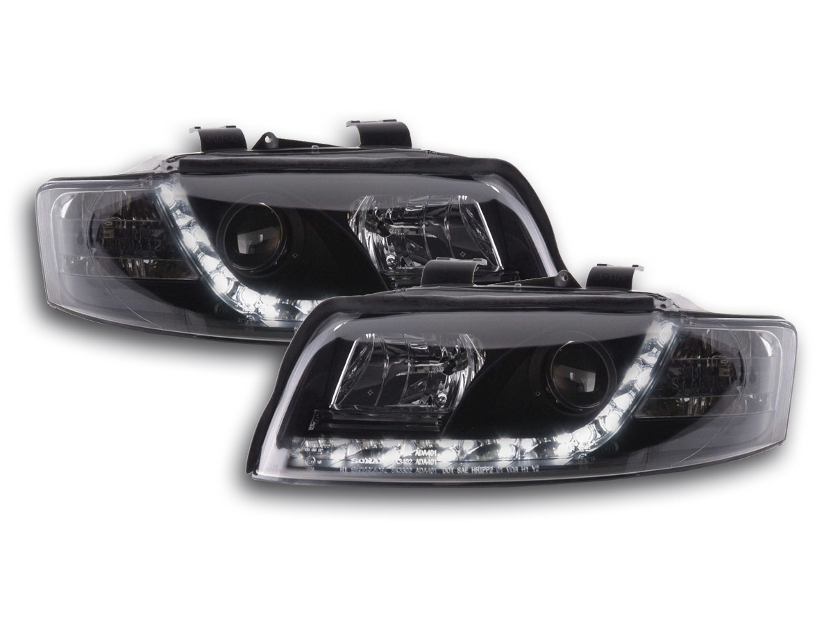 Scheinwerfer Set Daylight LED Tagfahrlicht Audi A4 Typ 8E  01-04 schwarz