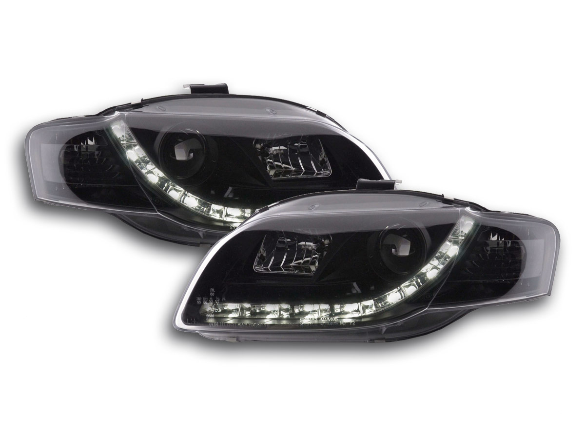 Scheinwerfer Set Daylight LED Tagfahrlicht Audi A4 Typ 8E  04-08 schwarz