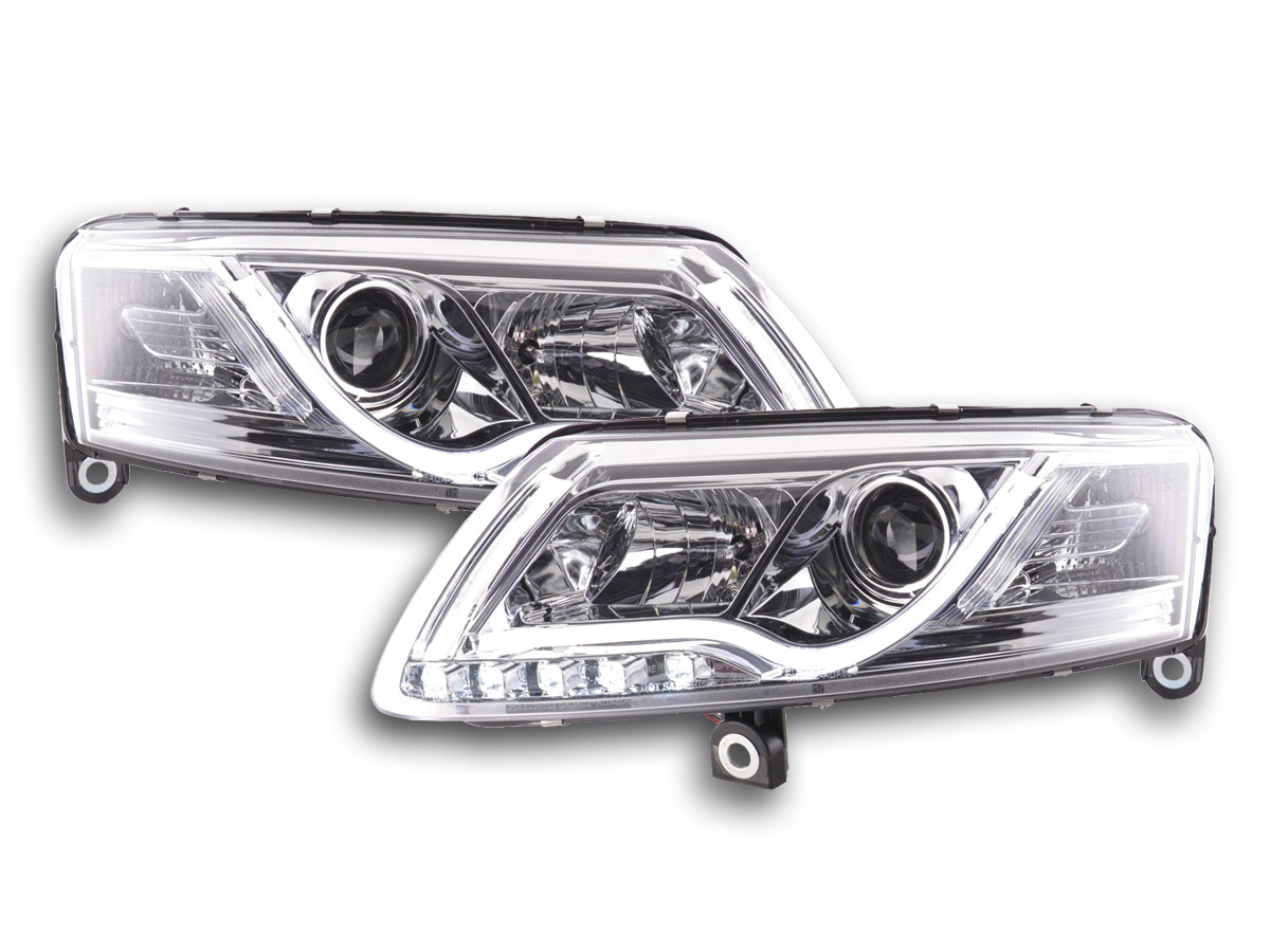 Scheinwerfer Set Xenon Daylight LED Tagfahrlicht Audi A6 4F  04-08 chrom