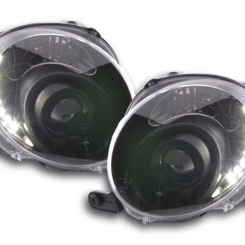 Scheinwerfer Set Daylight LED TFL-Optik Fiat 500  07- schwarz