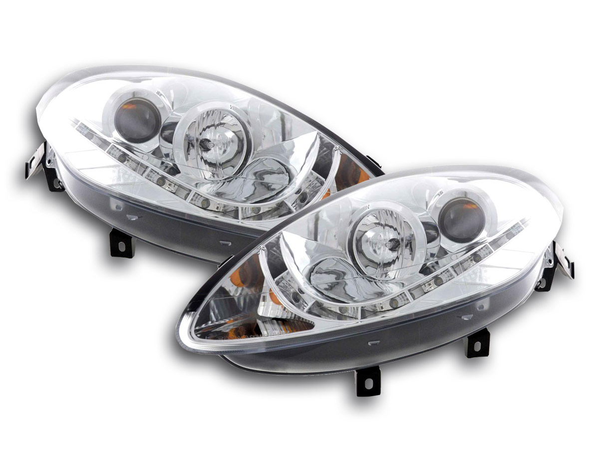 Scheinwerfer Set Daylight LED TFL-Optik Fiat Bravo Typ 198  07- chrom