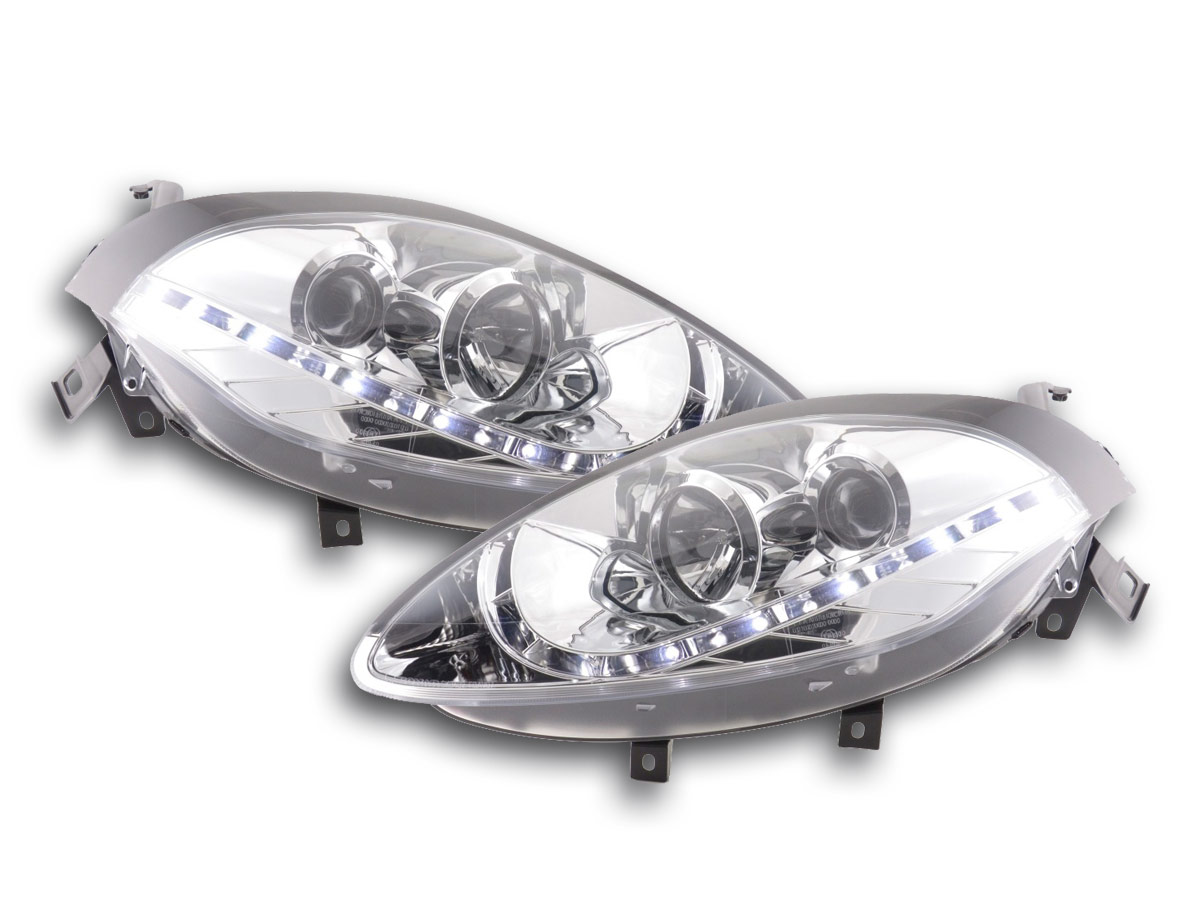 Scheinwerfer Set Daylight LED TFL-Optik Fiat Bravo Typ 198  07- chrom