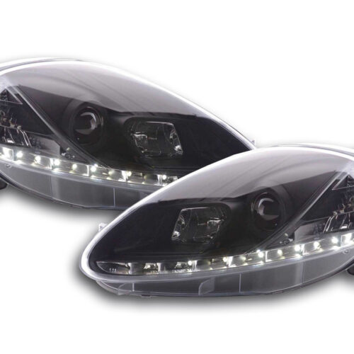 Scheinwerfer Set Daylight LED TFL-Optik Fiat Grande Punto Typ 199  08- schwarz