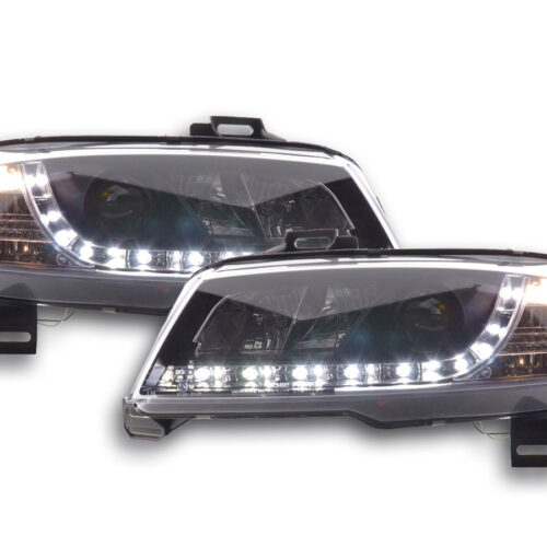 Scheinwerfer Set Daylight LED TFL-Optik Fiat Stilo 3-trg. Typ 192  01-07 schwarz