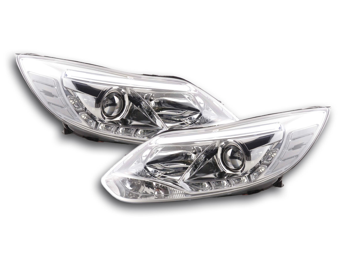 Scheinwerfer Set Daylight LED TFL-Optik Ford Focus 3  2010- chrom