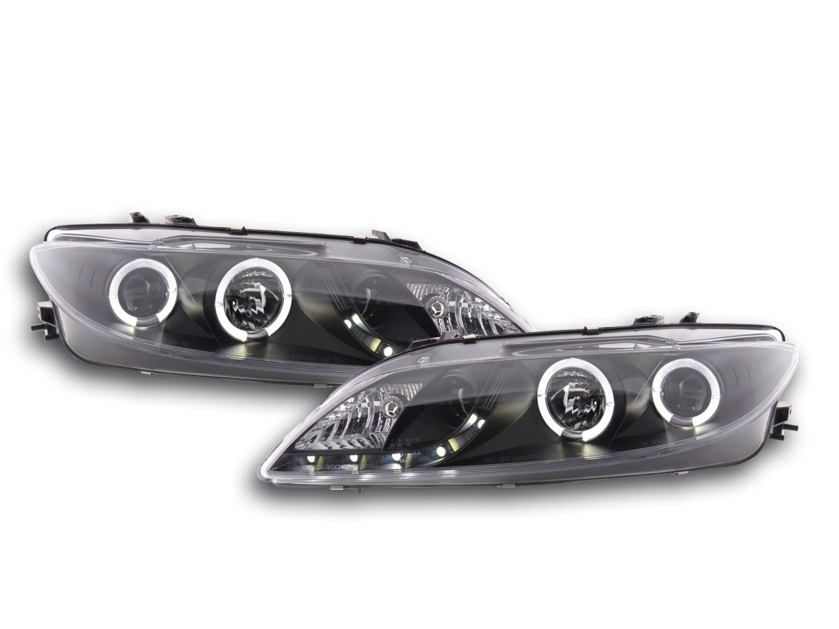 Scheinwerfer Set Daylight LED TFL-Optik Mazda 6 02-07 schwarz