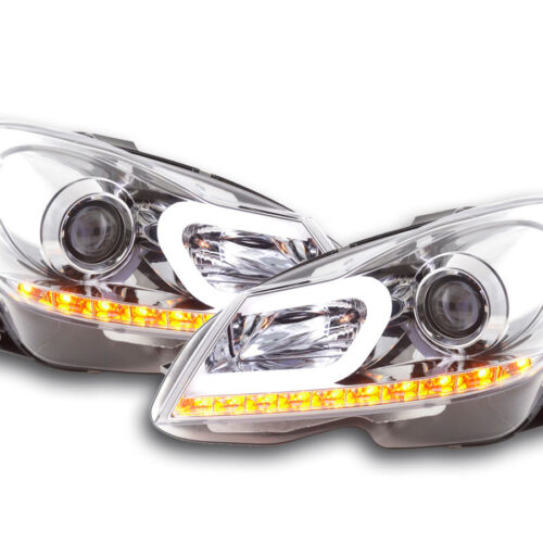 Scheinwerfer Set Daylight LED TFL-Optik Mercedes C-Klasse W204  11-14 chrom