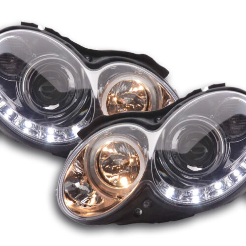 Scheinwerfer Set Daylight LED TFL-Optik Mercedes CLK Typ W209  04-09 chrom