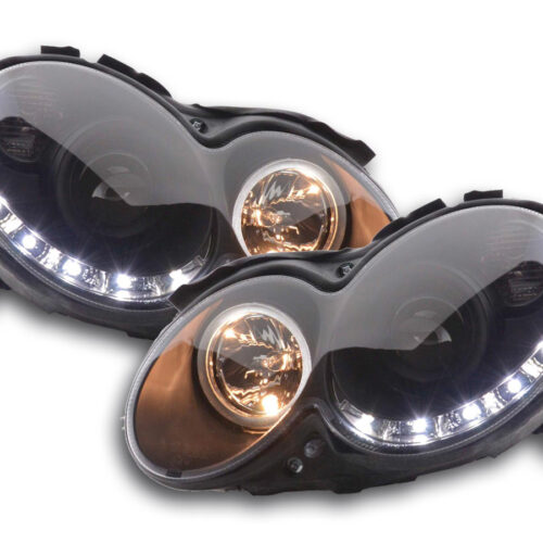 Scheinwerfer Set Daylight LED TFL-Optik Mercedes CLK Typ W209  04-09 schwarz