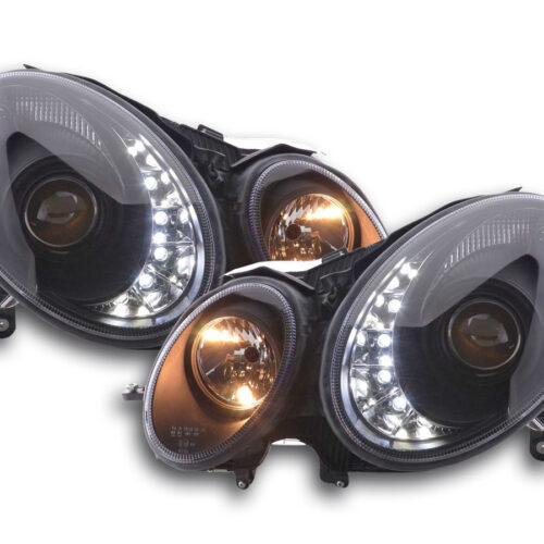 Scheinwerfer Set Daylight LED TFL-Optik Mercedes E-Klasse 211  06-09 schwarz