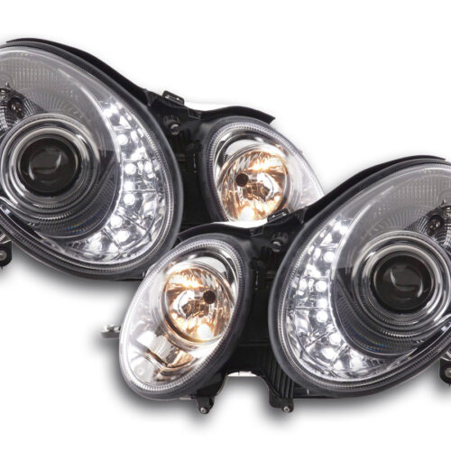 Scheinwerfer Set Daylight LED TFL-Optik Mercedes E-Klasse Typ W211  02-06 chrom