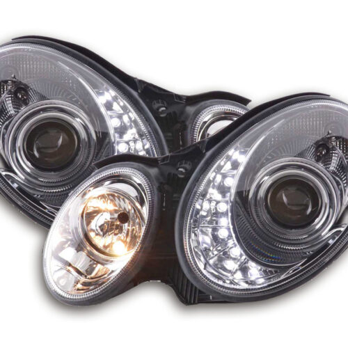 Scheinwerfer Set Daylight LED TFL-Optik Mercedes E-Klasse Typ W211  02-06 chrom