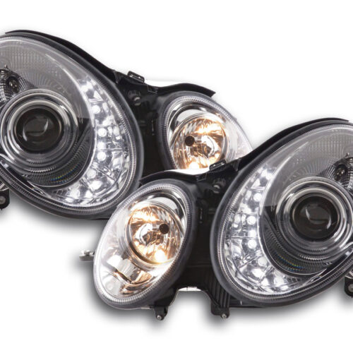 Scheinwerfer Set Daylight LED TFL-Optik Mercedes E-Klasse Typ W211  06-08 chrom