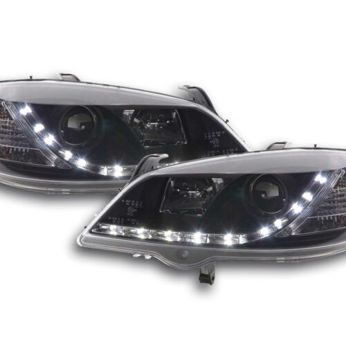 Scheinwerfer Set Daylight LED TFL-Optik Opel Astra G  98-03 schwarz