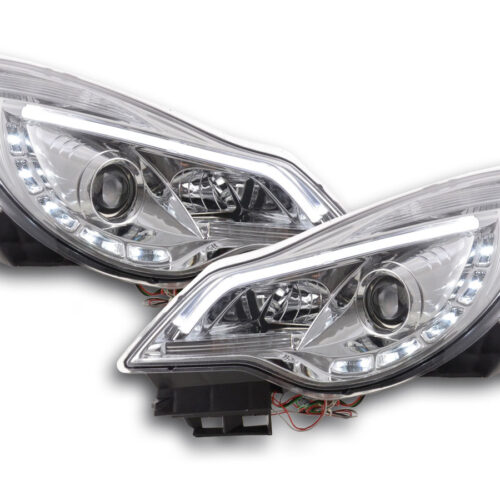 Scheinwerfer Set Daylight LED Tagfahrlicht Opel Corsa D  ab 2011 chrom