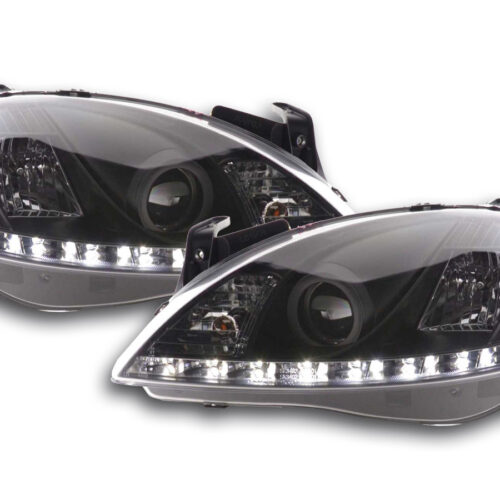 Scheinwerfer Set Daylight LED TFL-Optik Opel Corsa C  01-06 schwarz