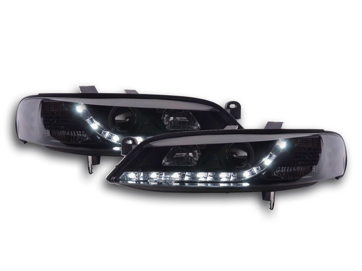 Scheinwerfer Set Daylight LED Tagfahrlicht Opel Vectra B  95-99 schwarz