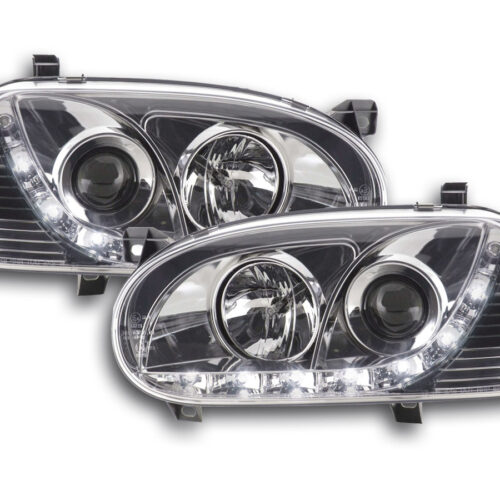 Scheinwerfer Set Daylight LED TFL-Optik VW Golf 3 Typ 1HXO 1EXO  91-97 chrom