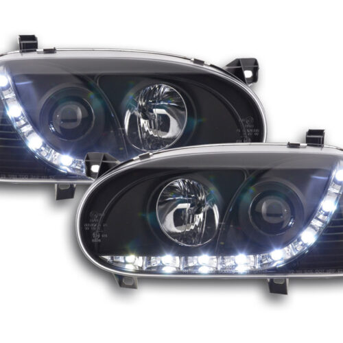 Scheinwerfer Set Daylight LED TFL-Optik VW Golf 3 Typ 1HXO 1EXO  91-97 schwarz