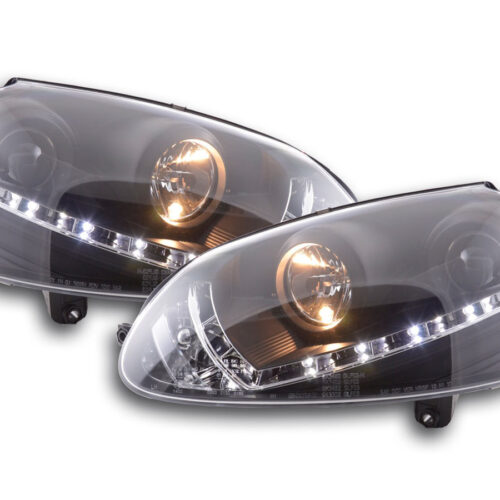 Scheinwerfer Set Daylight LED TFL-Optik VW Golf 5 Typ 1K  03-08 schwarz