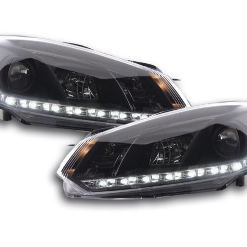 Scheinwerfer Set Daylight LED Tagfahrlicht VW Golf 6 Typ 1K  08- schwarz