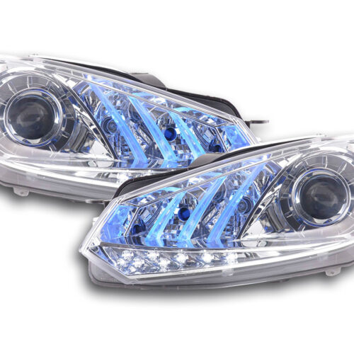 Scheinwerfer Set Daylight LED TFL-Optik VW Golf 6 Typ 1K  08- chrom