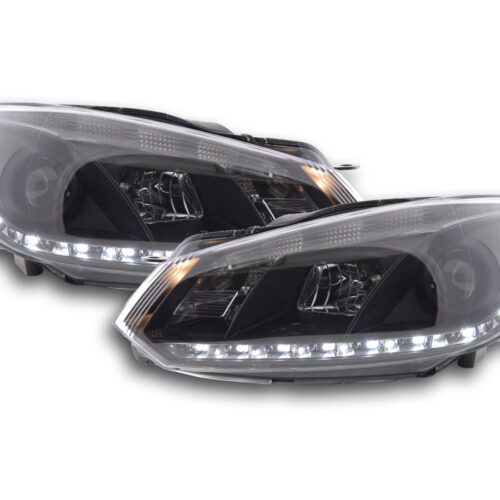 Scheinwerfer Set Daylight LED Tagfahrlicht VW Golf 6 Typ 1K  08- schwarz für Rechtslenker