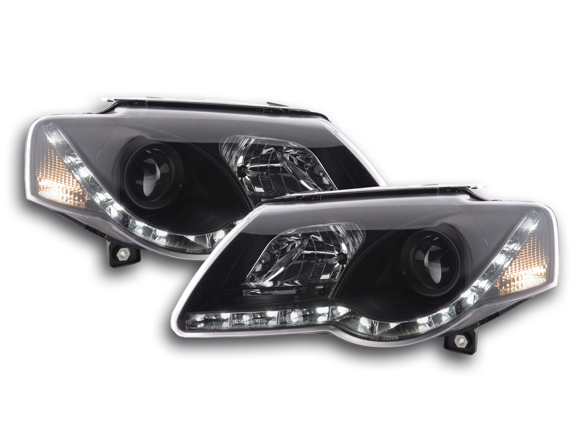 Scheinwerfer Set Daylight LED Tagfahrlicht VW Passat B6 3C schwarz