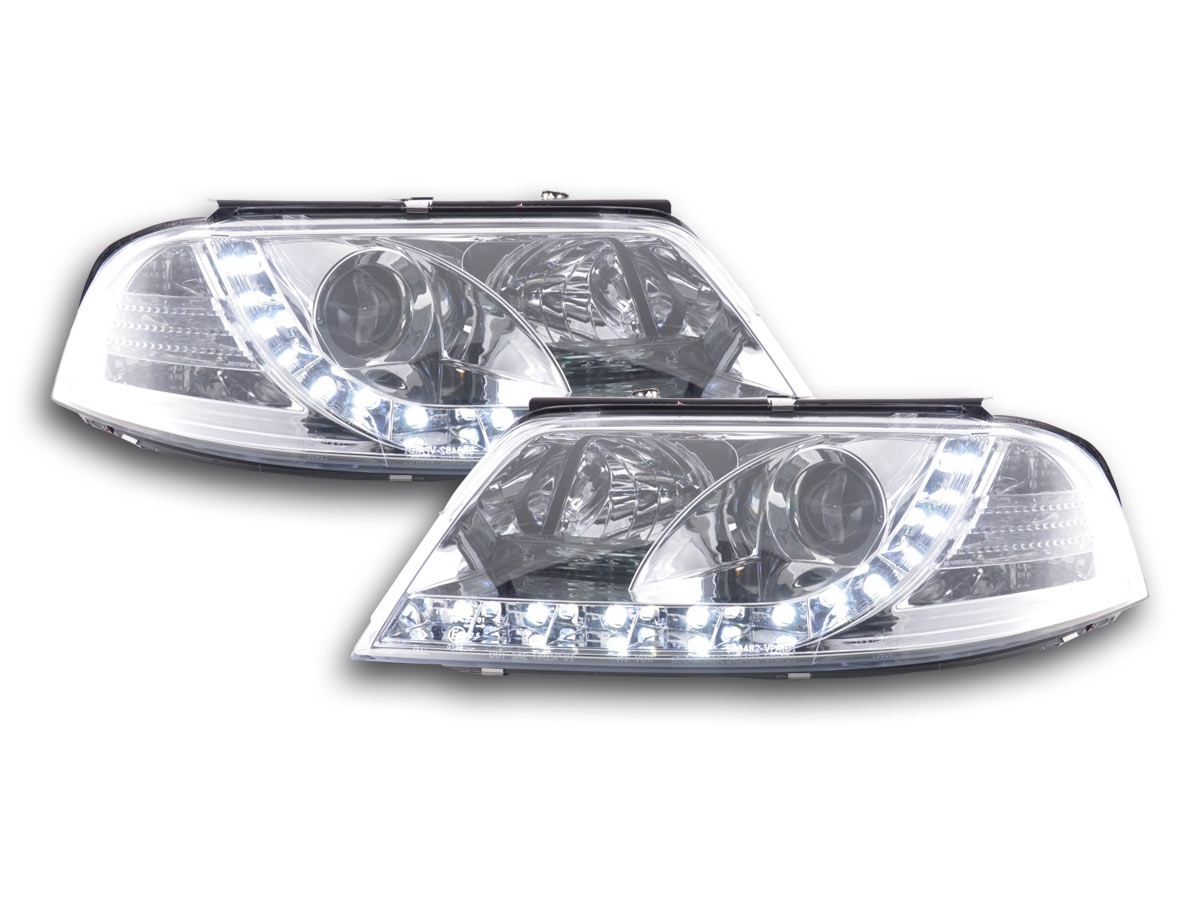 Scheinwerfer Set Daylight LED TFL-Optik VW Passat Typ 3BG  00-05 chrom für Rechtslenker