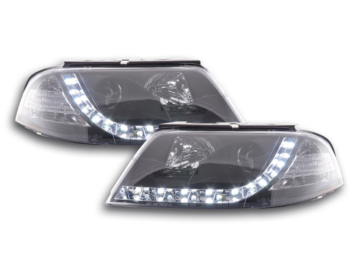 Scheinwerfer Set Daylight LED TFL-Optik VW Passat Typ 3BG  00-05 schwarz für Rechtslenker