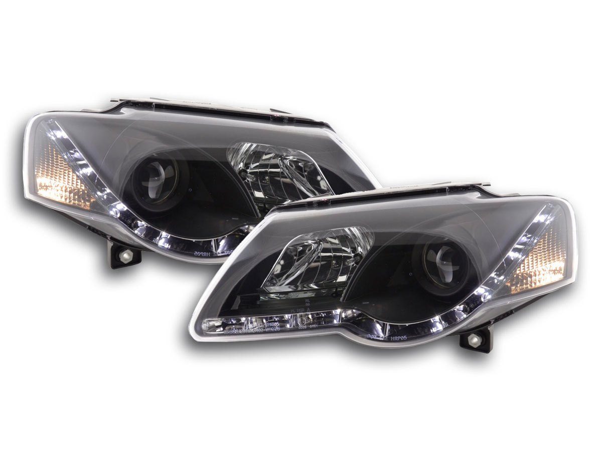 Scheinwerfer Set Daylight LED TFL-Optik VW Passat Typ 3C  05- schwarz für Rechtslenker