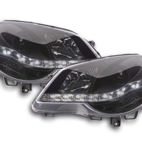 Scheinwerfer Set Daylight LED TFL-Optik VW Polo Typ 9N3  05-09 schwarz