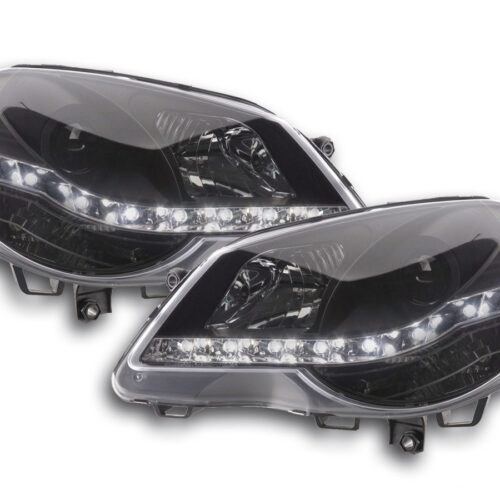 Scheinwerfer Set Daylight LED TFL-Optik VW Polo Typ 9N3  05-09 schwarz