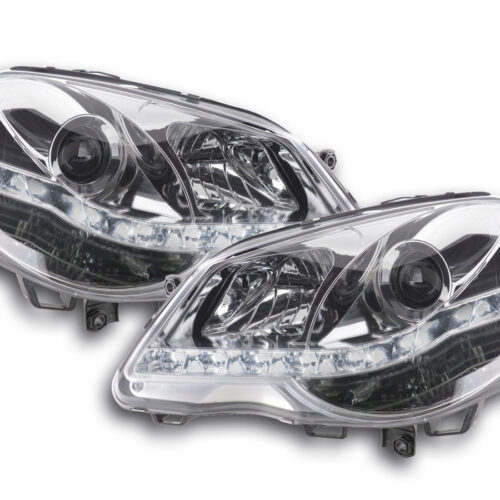 Scheinwerfer Set Daylight LED Tagfahrlicht VW Polo Typ 9N3  05-09 chrom