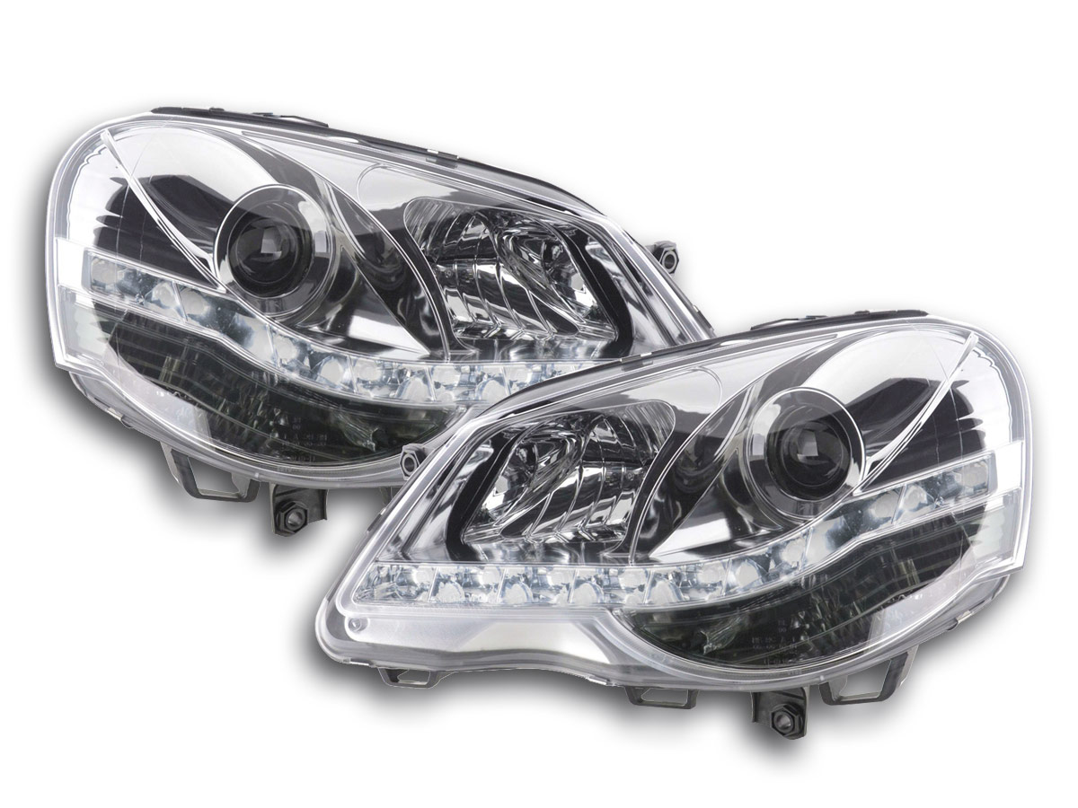 Scheinwerfer Set Daylight LED Tagfahrlicht VW Polo Typ 9N3  05-09 chrom