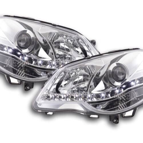 Scheinwerfer Set Daylight LED TFL-Optik VW Polo Typ 9N3  05-09 chrom für Rechtslenker